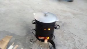 Печка для казана. Рыбацкая версия )