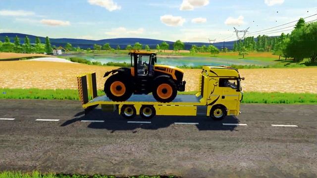 TRANSPORTING POLICE CAR, JCB LOADER, FIRE TRUCK, FORD RANGER RESCUE ! Farming Simulator 22 смотреть онлайн