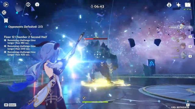 Genshin Impact 1.7 Spiral Diary Floor 12 Star 321