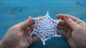 Снежинка крючком. Мастер-класс для начинающих.