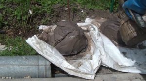 Идея. Камни из остатков раствора для клумбы.