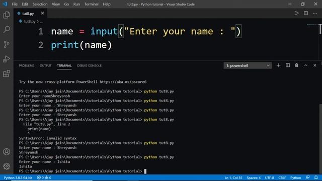 How To Take Input From User In Python | Python String Methods - Part 2 | Python For Beginners # 10