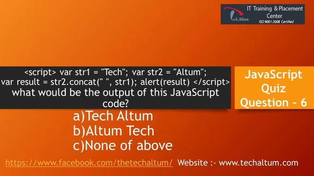 JavaScript Quiz  | Quiz - 1 | JavaScript Interview Preparation | Tech Altum