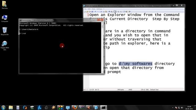 Open an Explorer Window from the Command Prompt's Current Directory Step By Step Tutorial смотреть онлайн