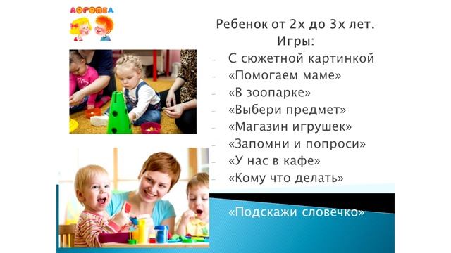 Консультация логопеда №7 Тема: «Ребенок от 2 до 3 лет» смотреть онлайн