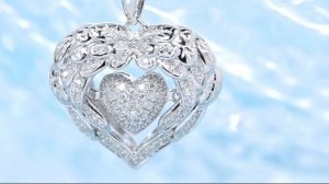 Dancing Angel Wing Heart Pendant on Chain, Sterling by Affinity on QVC