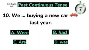 Past Continuous Tense | Grammar Quiz | #englishquiz