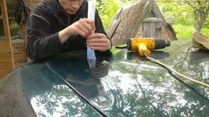 Устранение вмятин на автомобиле без покраски за 2$. Рихтовка крыши БМВ BMW Е39 после кювета.
