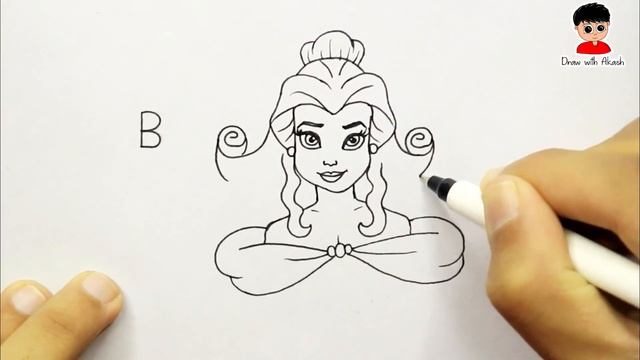 How to turn words Belle Disney Princess Into Drawing Easy step by step