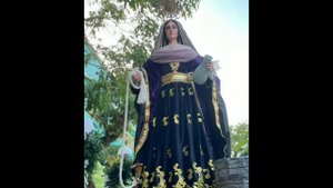 Prusisyon ng mga Santo (Kalbaryo at pag pasan ng krus ni Hesus) Byernes Santo. San Andres, Cat'nes.