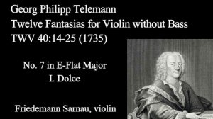 Telemann Fantasia for Solo Violin No  7  I  Dolce