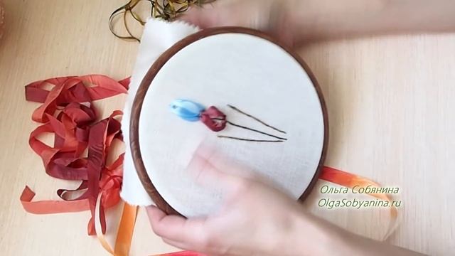? Открытка с днем рождения мужчине / Embroidery ribbons Irises смотреть онлайн
