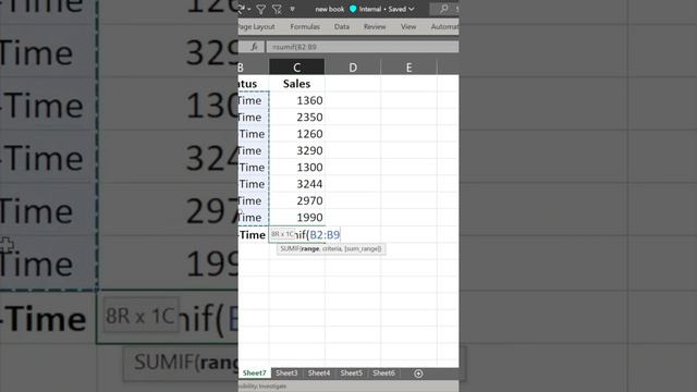 SUMIF Function Excel #exceltutorial #exceltips #excelformula