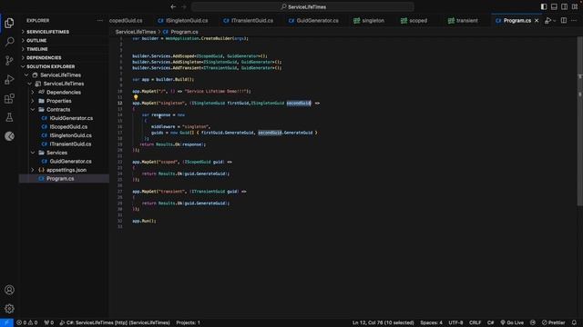 Singleton, Scoped & Transient services in asp.net core.