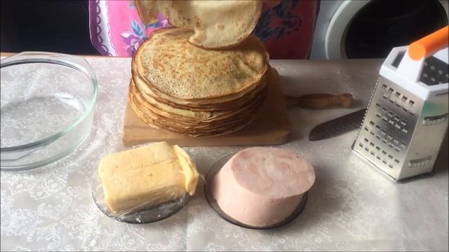 Блины по-домашнему с ветчиной/сыром и с творогом смотреть онлайн