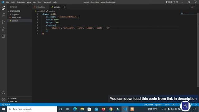 Advanced text editor in HTML using TinyMCE
