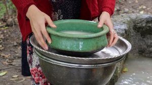 Making ayran ashi from organic yogurt in the village!