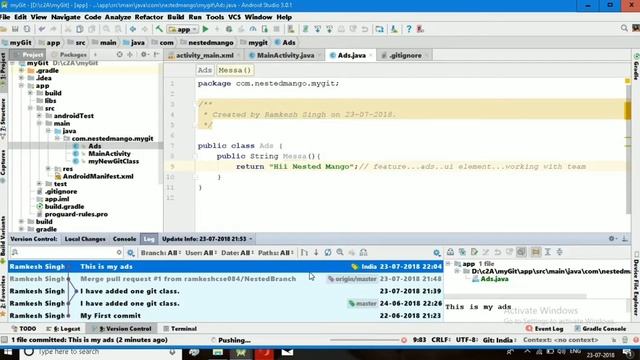 Create Branch into Android Studio and GitHub смотреть онлайн