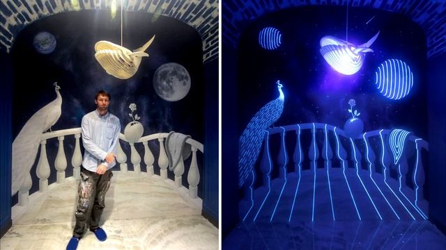 Роспись стены светящейся краской - ультрафиолет смотреть онлайн