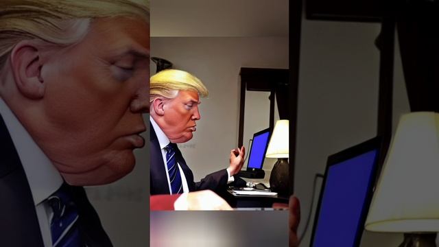 Трамп играет в компьютер