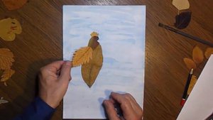 Аппликация из листьев. Урок для детей