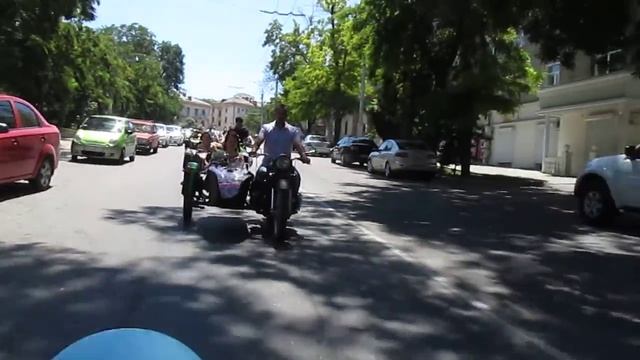 Wedding on a motorcycle with a sidecar, in Sebastopol
