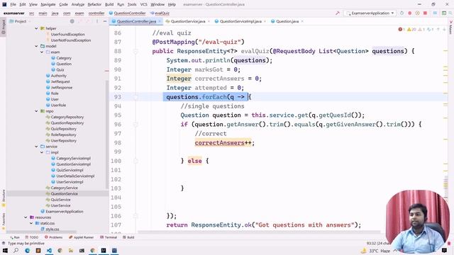 ?Evaluating Quiz on Server Side using Spring Boot | Secure way of doing things | Examportal #44 смотреть онлайн