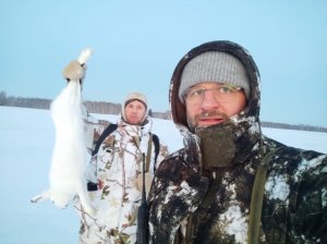 ОХОТА на ЗАЙЦА ОХОТА на ЛЫЖАХ ПОДНЯЛ с ЛЕЖКИ ЗАЙЦА ДОБЫЛ ЗАЙЦА