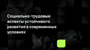 Социально трудовые аспекты устойчивого развития в современных условиях