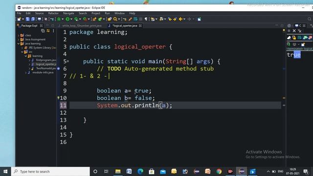 logical operators||Logical operators in java||Easy Programing