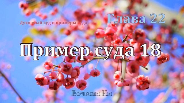 "Духовный суд и примеры суда" Вочман Ни глава 18 смотреть онлайн
