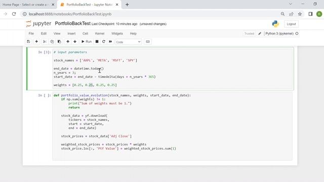 Stock Portfolio BACKTESTING using PYTHON