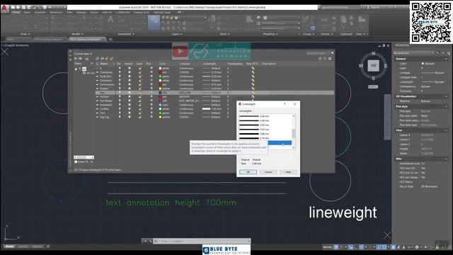 AutoCAD Training Course - 038 - AutoCAD 36 Adding Line weight смотреть онлайн