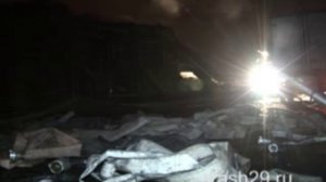 Пожар на территории речного порта в Архангельске