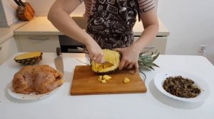 ?Курица запеченная с ананасом и грибами ! / Невероятно вкусно