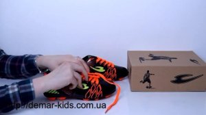 Детские футбольные бутсы Lancast черно-оранжевые