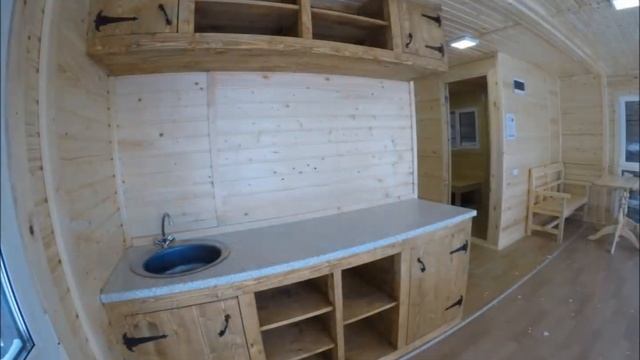 Садовый мини дом на дачу с панорамным остеклением Азалия 6 x 6,9 м. смотреть онлайн