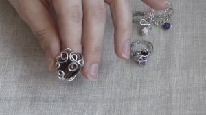 Женские кольца ручной работы с натуральными камнями