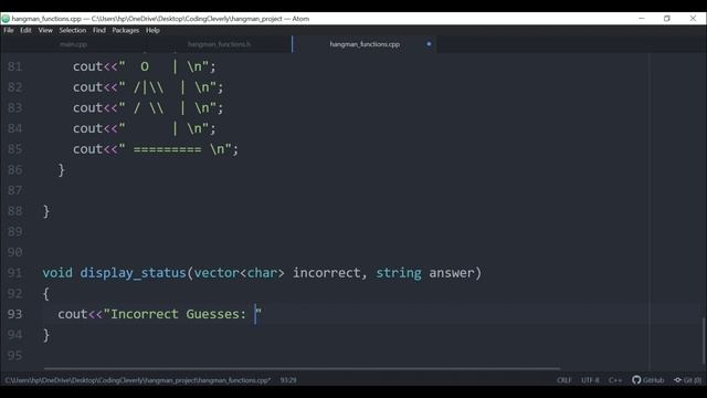 Build a Hangman Game in C++ | Hangman Game Fully Explained | [COMPLETE VIDEO]