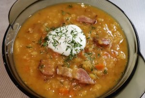 БЕЗ НОЧНОГО ЗАМАЧИВАНИЯ! Гороховая каша с копченым беконом. Как быстро разварить горох с содой