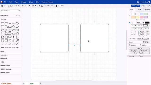 Connect two shapes in draw.io for Confluence смотреть онлайн