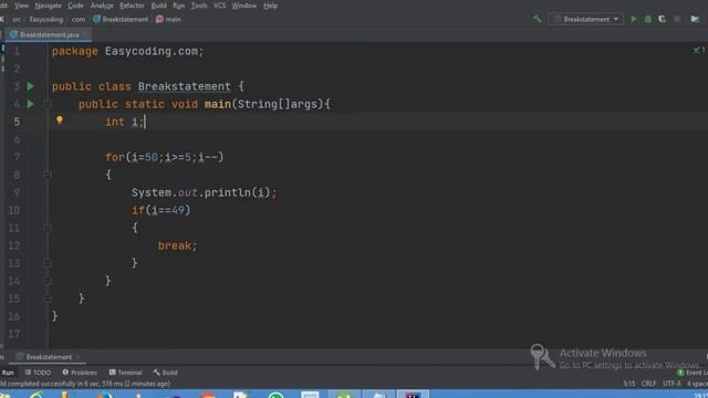 Break Statement in Java | Lecture 14