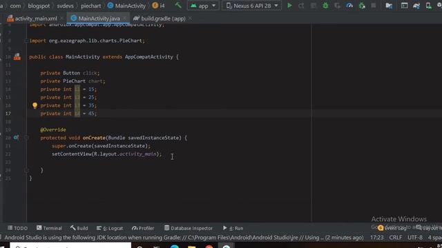 How to implement simple Pie Chart in app | Android Studio | Java | Android App Development