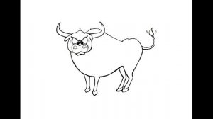 Как нарисовать Быка. Раскраска Бык для детей