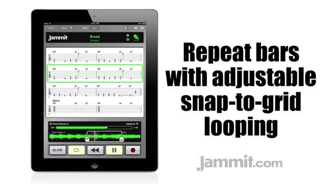 Jammit ipad iphone app Nirvana Video Breed "learn to play guitar" смотреть онлайн