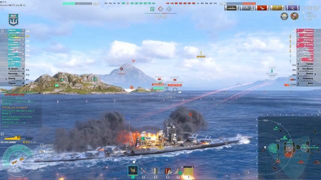 New battleship Ruggiero di Lauria on map North - World of Warships смотреть онлайн