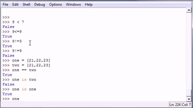 Programming PythonTutorial   Comparison Operators