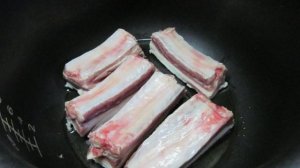 Свиные ребрышки с пшеном тыквой и брокколи