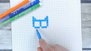 Рисунки по клеточкам без черного фломастера / Маленькие и лёгкие / Урок для начинающих