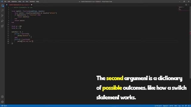Lua | Switch Statement Function смотреть онлайн